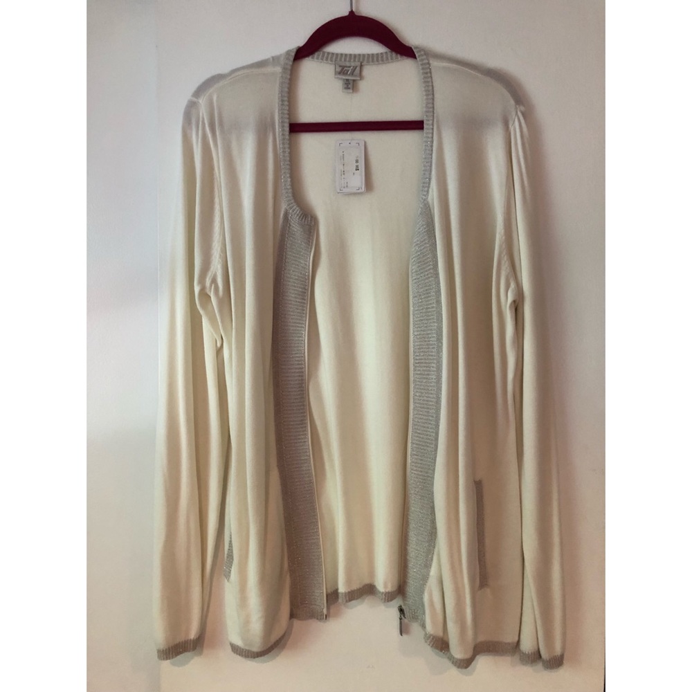 NWT Cream and Silver Cardigan